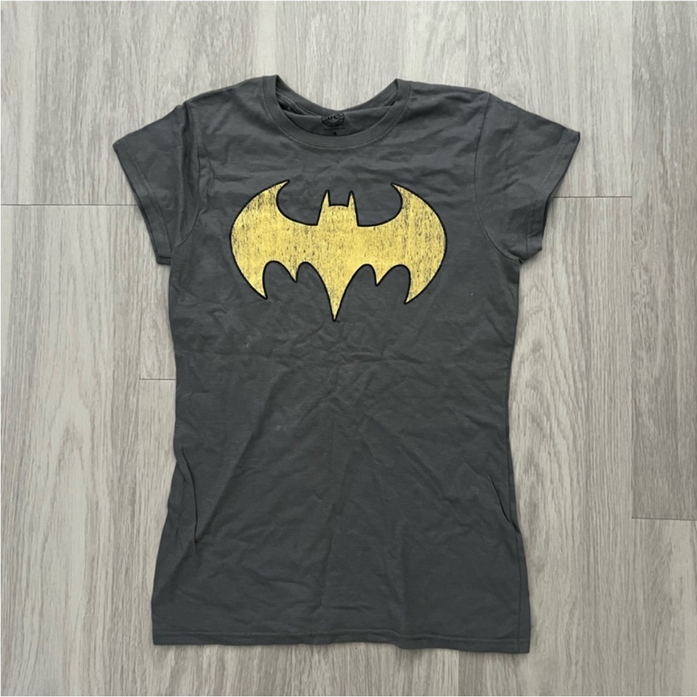 Batman Logo Graphic Tee DC Comics Originals Charcoal Gray T-Shirt Small
